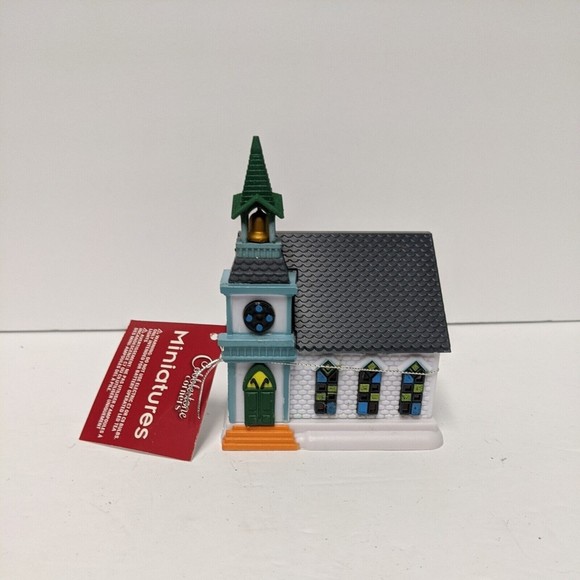 Xmas Christmas Village Steepled Church building, Cobblestone Corners Collection - Picture 1 of 8